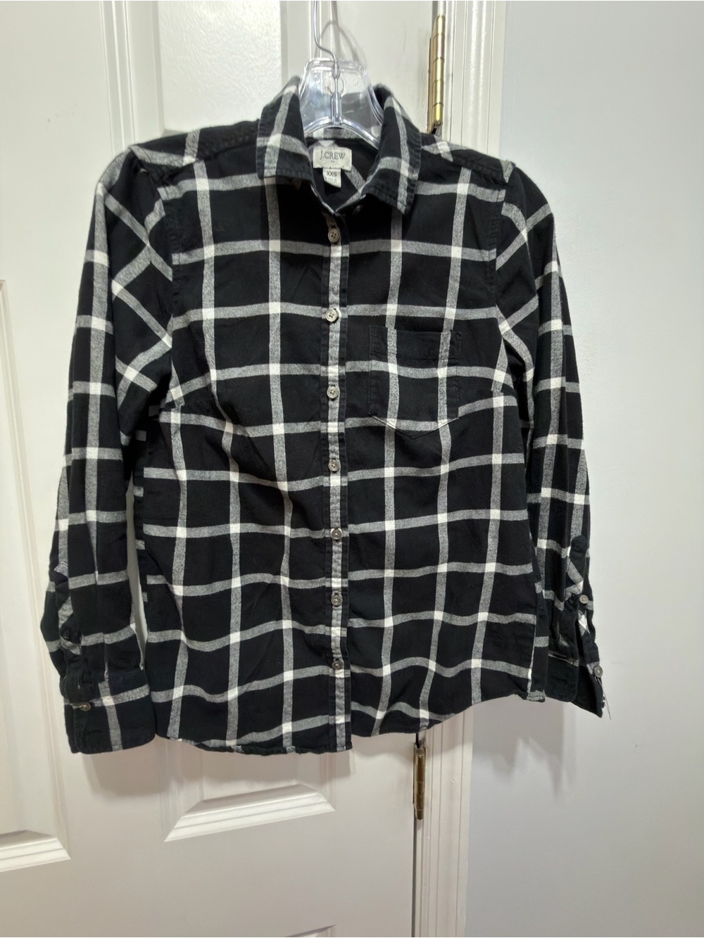 J. Crew flannel black/ white shirt size XXS